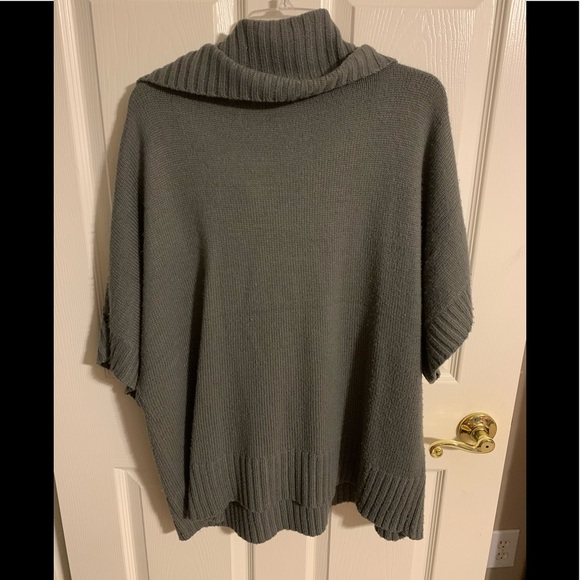 Grey Cowl Neck Sweater with Black Pattern - Picture 2 of 4